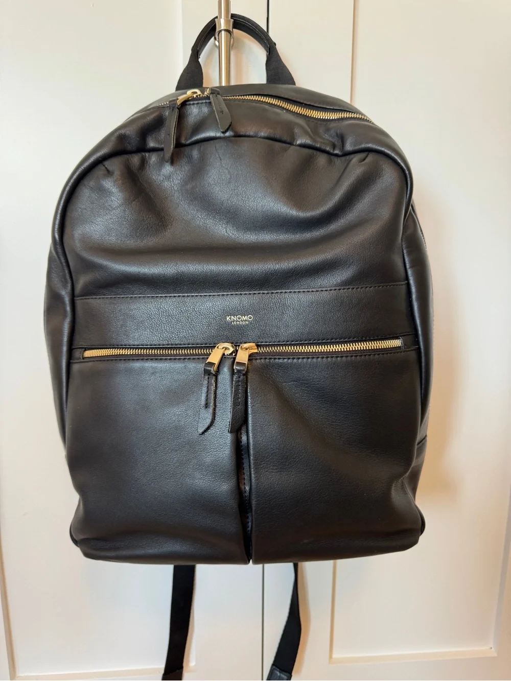 Knomo Beauchamp Leather Backpack in Black Leather